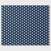 Papier Cadeau Marine patriotique bleu blanc étoiles motif modern (Plat)