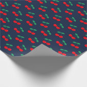 Papier Cadeau Marine & Red Cute Summer Red Cherries (Coin)