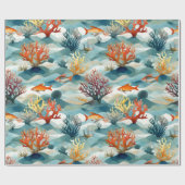 Papier Cadeau Marine sous-marine (Plat)