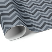 Papier Cadeau Marine White Zigzag (Coin rond)