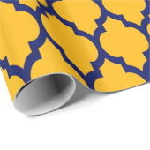 Papier Cadeau Marine XL Quatrefoil marocain #4 (Coin rond)