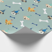 Papier Cadeau Marionnette fête d'anniversaire, enfants et animau (Coin)