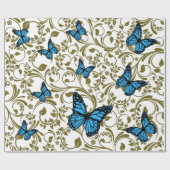Papier Cadeau Mariposa azul en el jardín (Plat)