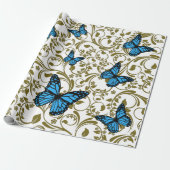 Papier Cadeau Mariposa azul en el jardín (Déroulé)