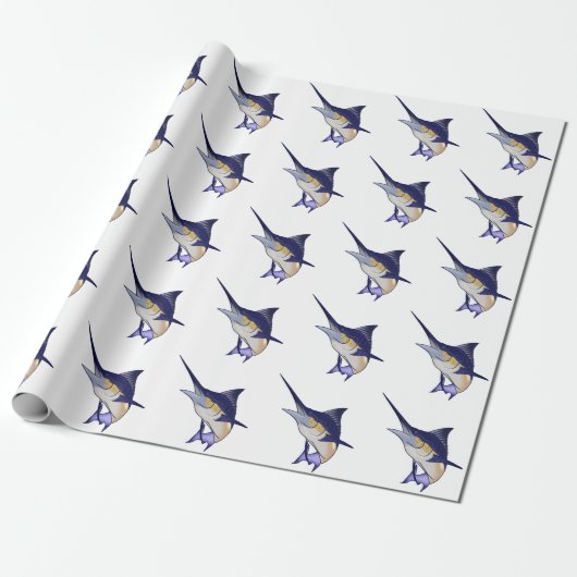 Papier Cadeau Marlin bleu (Déroulé)