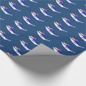 Papier Cadeau Marlin Bleu Festif Avec Chapeau De Santa (Coin)