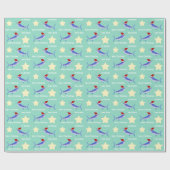 Papier Cadeau Marlin bleu personnalisé Père Noël (Plat)