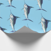 Papier Cadeau Marlin bleu sur bleu Caroline (Coin)
