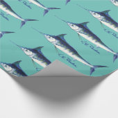 Papier Cadeau Marlins sur le bleu (Coin)