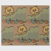 Papier Cadeau Marmotte De Terre À Travers Les Arbustes D'Automne (Plat)