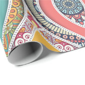 Papier Cadeau Marocain coloré motif Mandala (Coin rond)