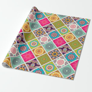 Papier Cadeau Marocain coloré motif Mandala