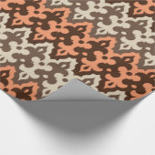 Papier Cadeau Marocaine Ikat Damask, Brown, Taupe & Coral (Coin)