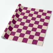 Papier Cadeau Maroon and beige checkerboard pattern (Déroulé)