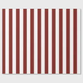 Papier Cadeau Maroon and White Bold Stripes (Plat)