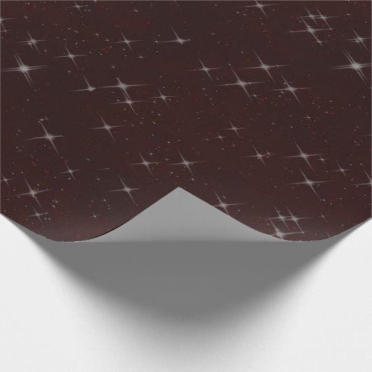 Papier Cadeau Maroon aux étincelles blanches (Coin)