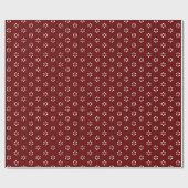 Papier Cadeau Maroon de Bourgogne moderne floral flocons de neig (Plat)