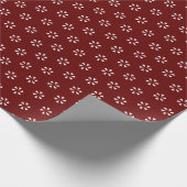 Papier Cadeau Maroon de Bourgogne moderne floral flocons de neig (Coin)