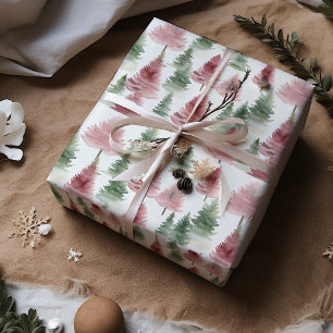 Papier Cadeau Maroon et pin vert foncé