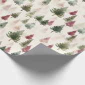 Papier Cadeau Maroon et pin vert foncé (Coin)