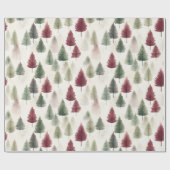 Papier Cadeau Maroon et pin vert foncé (Plat)