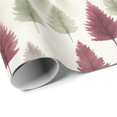 Papier Cadeau Maroon et pin vert foncé (Coin rond)