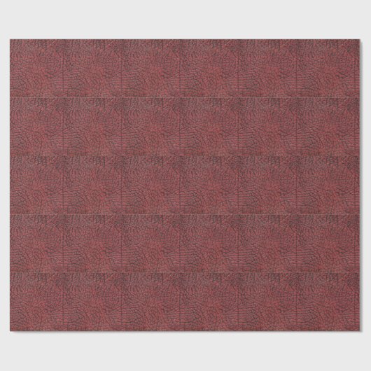 Papier Cadeau Maroon Faux Cuir Texté (Plat)