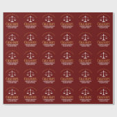 Papier Cadeau Maroon Gold Law School Graduation Party (Plat)
