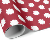 Papier Cadeau Maroon moderne blanc Etoiles Snowflakes cadeau de  (Coin rond)