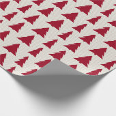 Papier Cadeau Maroon moderne Motif sur toile beige Faux (Coin)