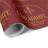 Papier Cadeau Maroon Osteopathic Médicale School Graduation Part (Coin rond)