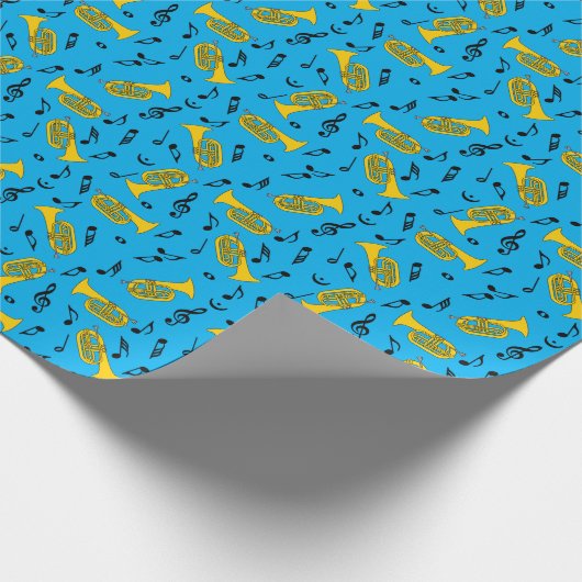 Papier Cadeau Marquage Baritone Notes musicales Clés Treble (Coin)