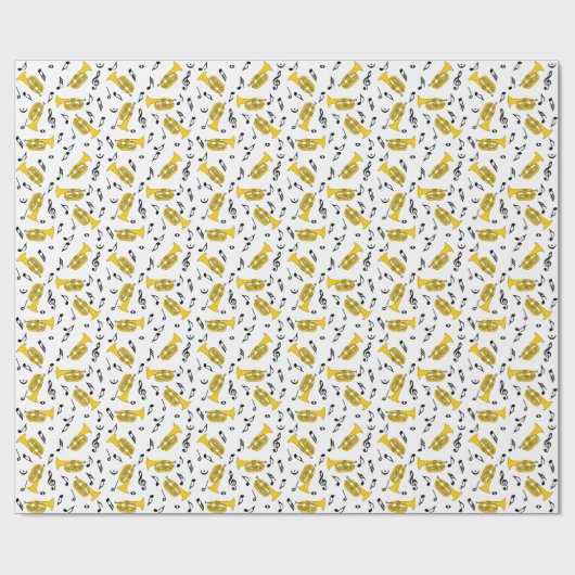 Papier Cadeau Marquage Baritone Notes musicales Clés Treble (Plat)