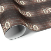 Papier Cadeau Marque de l'éclairage 80e anniversaire sur brique (Coin rond)