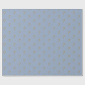 Papier Cadeau Marque d'interrogation du script d'or bleu hiver (Plat)