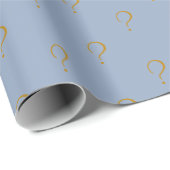 Papier Cadeau Marque d'interrogation du script d'or bleu hiver (Coin rond)
