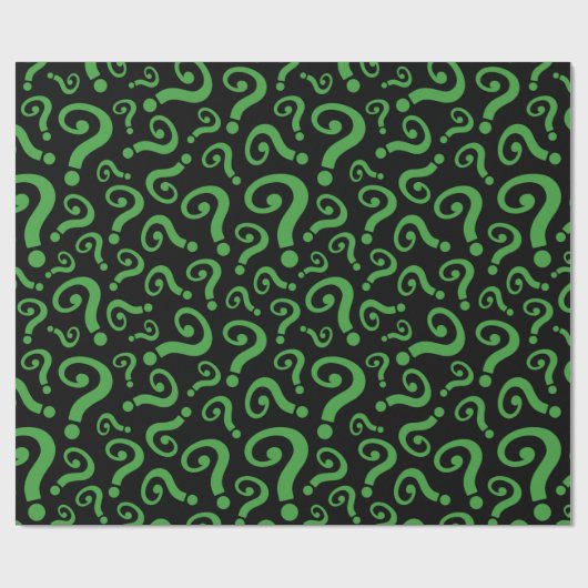 Papier Cadeau Marque d'interrogation verte (Plat)