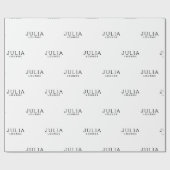 Papier Cadeau Marque Logo Nom Motif Moderne Élégant (Plat)