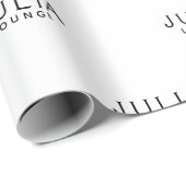 Papier Cadeau Marque Logo Nom Motif Moderne Élégant (Coin rond)