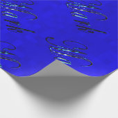 Papier Cadeau Marque Nom Logos Sur Bleu, (Coin)