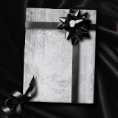 Papier Cadeau Marque rustique | Argent Faux Grain en bois sur bl