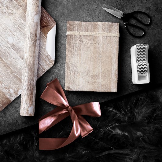 Papier Cadeau Marque rustique | Grain de cuivre blanc