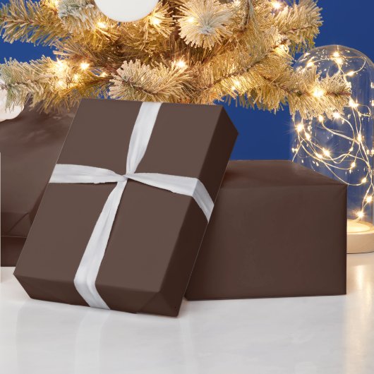 Papier Cadeau Marron Chocolat Foncé Uni (Vacances)