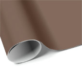 Papier Cadeau Marron Chocolat Moderne Uni (Coin rond)