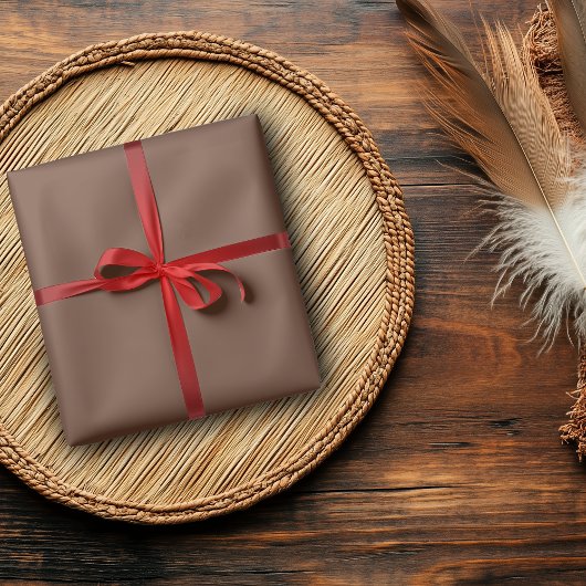Papier Cadeau Marron Mocha Uni | Classique | Élégant