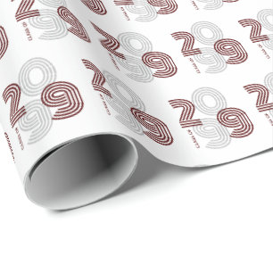 Papier Cadeau Marron Rétro Grand Numéros Promotion de