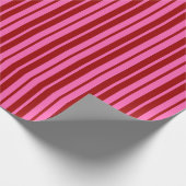 Papier Cadeau Marron Rouge Rose Design à rayures (Coin)