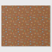 Papier Cadeau Marron Texturé Moderne Milieu de Siècle (Plat)