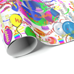 Papier Cadeau Mars, 18 Anniversaire Cadeau Papier