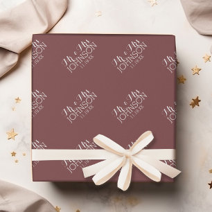 Papier Cadeau Marsala Couleur Unie - Cadeaux de mariage Mr & Mrs